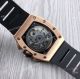 Bust Down Richard Mille RM011-fm Watches Rose Gold Red Rubber strap (6)_th.jpg